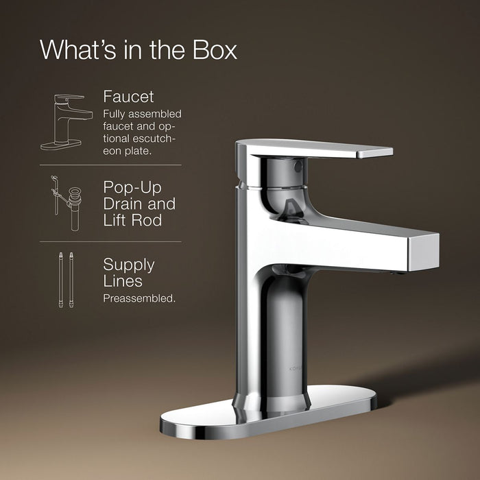 KOHLER K-74021-4 Taut Single-handle bathroom sink faucet, 1.2 gpm
