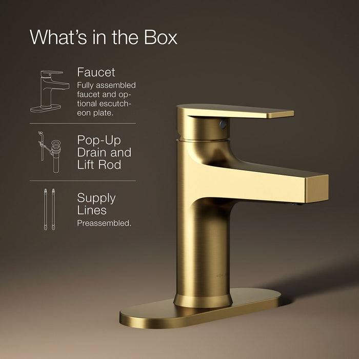 KOHLER K-74021-4 Taut Single-handle bathroom sink faucet, 1.2 gpm