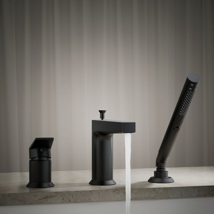 KOHLER K-74032-4 Taut Deck-mount bath faucet with handshower, matte black - view 4
