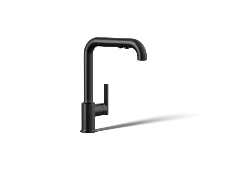 KOHLER K-7505 Purist Pull-out kitchen sink faucet with three-function sprayhead