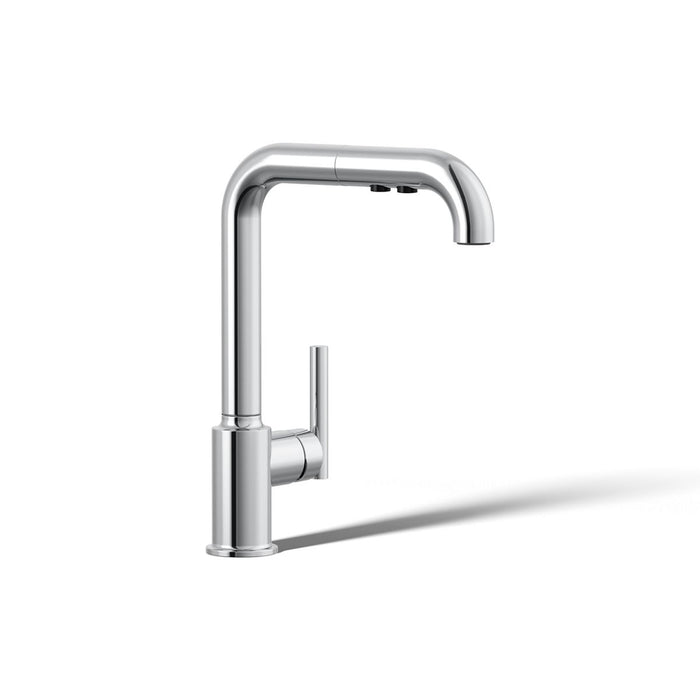 KOHLER K-7505 Purist Pull-out kitchen sink faucet with three-function sprayhead