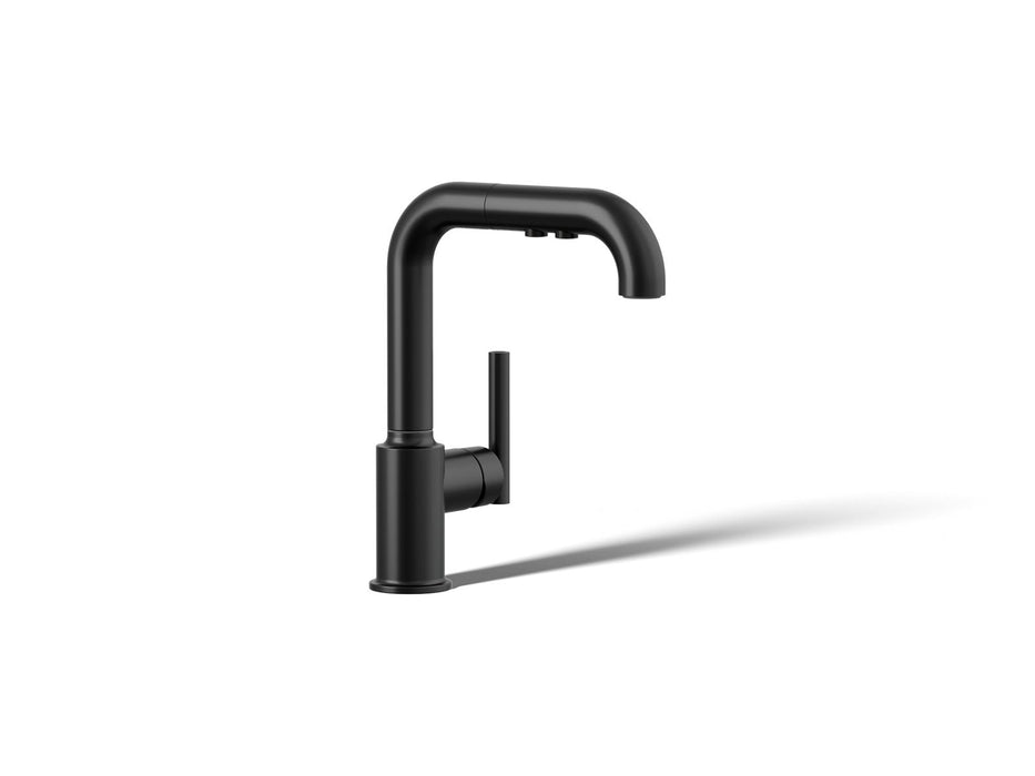 KOHLER K-7506 Purist Pull-out kitchen sink faucet with three-function sprayhead