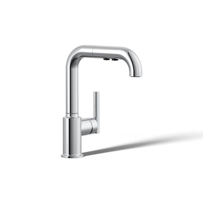 KOHLER K-7506 Purist Pull-out kitchen sink faucet with three-function sprayhead