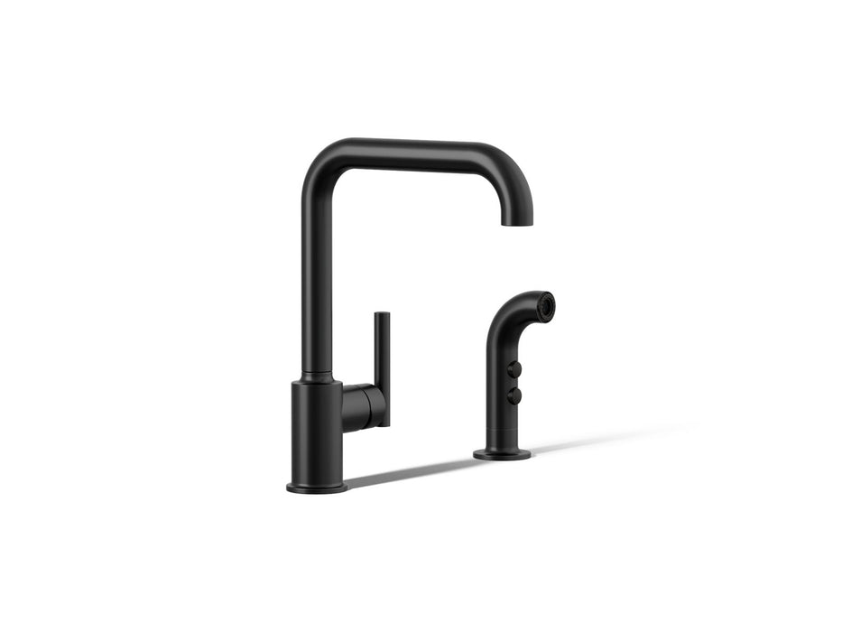 KOHLER K-7508 Purist Single-handle kitchen sink faucet with side sprayer