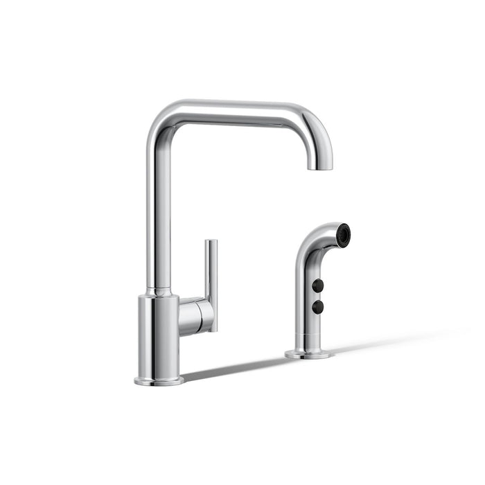 KOHLER K-7508 Purist Single-handle kitchen sink faucet with side sprayer