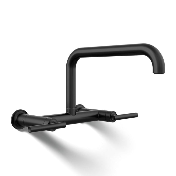 KOHLER K-7549-4 Purist Two-hole wall-mount bridge kitchen sink faucet