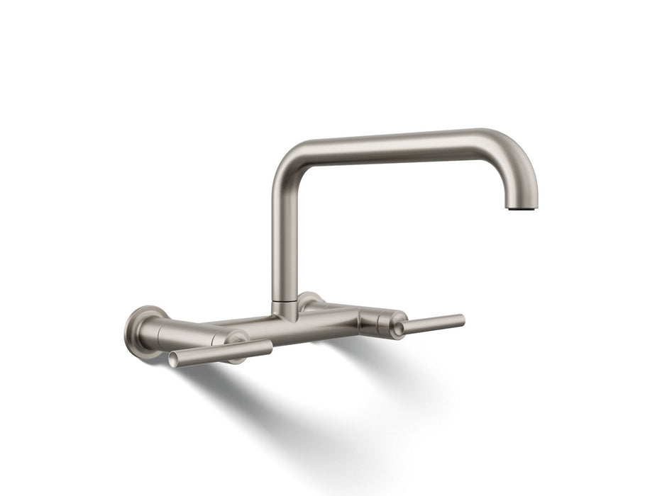 KOHLER K-7549-4 Purist Two-hole wall-mount bridge kitchen sink faucet