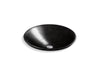 KOHLER K-75748-FP2 Sartorial 17-1/2" round drop-in bathroom sink, no overflow, black sartorial paisley