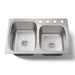 KOHLER K-75791-4 Verse 33" top-/undermount double-bowl kitchen sink, stainless steel