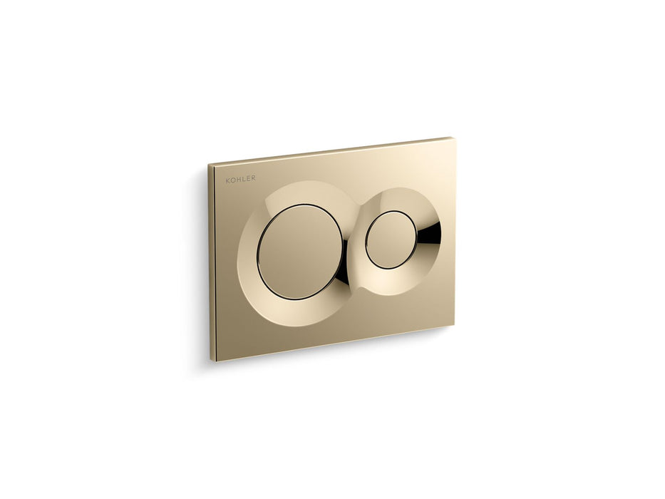KOHLER K-75890 Lynk Flush actuator plate for 2"x 4" in-wall tank and carrier system, vibrant french gold