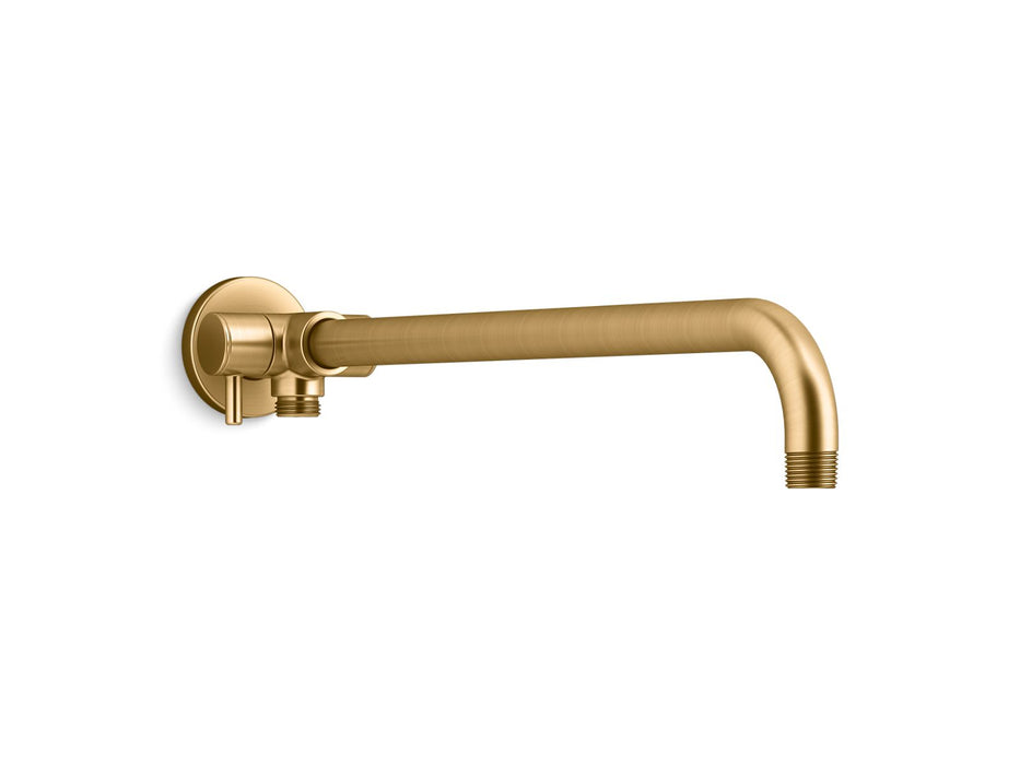 KOHLER K-76333 Wall-mount arm for rainhead/showerhead and handshower with 2-way diverter, vibrant brushed moderne brass