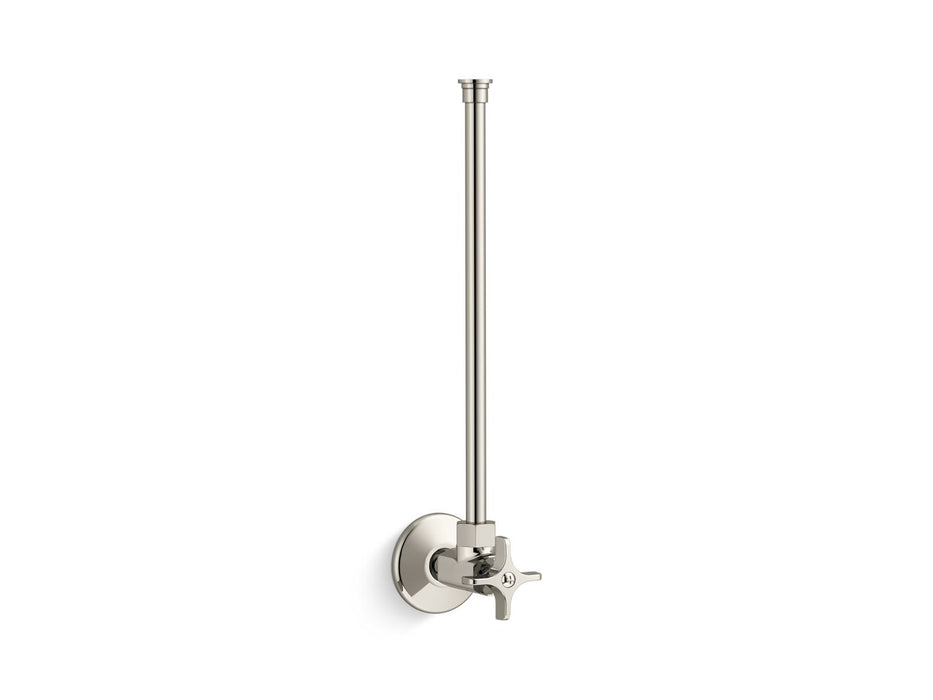 KOHLER K-7638 1/2" NPT angle supply with stop with cross handle and annealed vertical tube, vibrant polished nickel