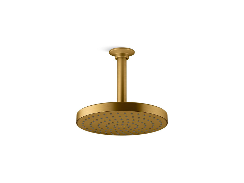 KOHLER K-76464-Y Awaken 8" single-function rainhead, 2.5 gpm, vibrant brushed moderne brass