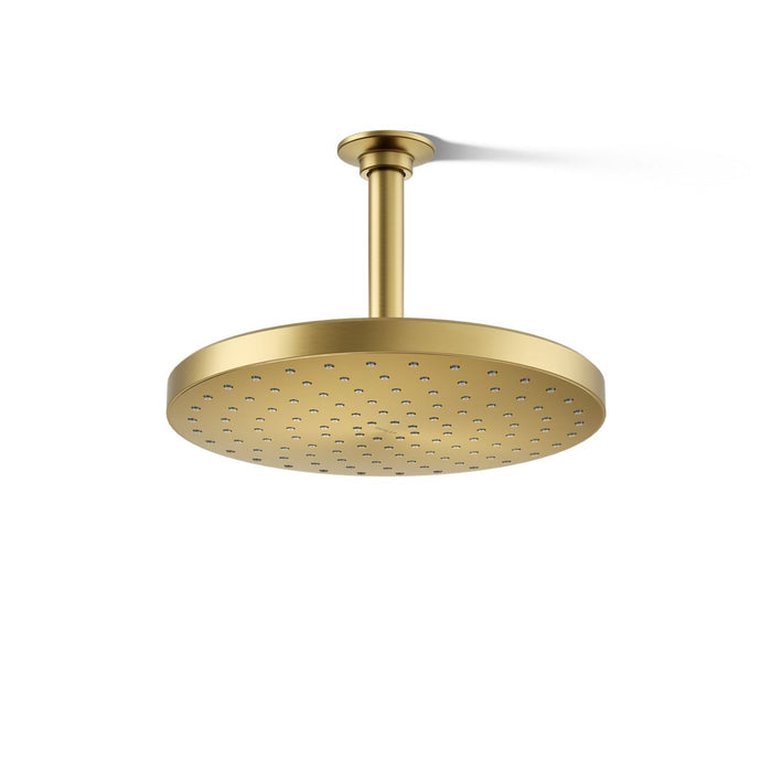 KOHLER K-76465-G Awaken 10" single-function rainhead, 1.75 gpm, vibrant brushed moderne brass - view 3