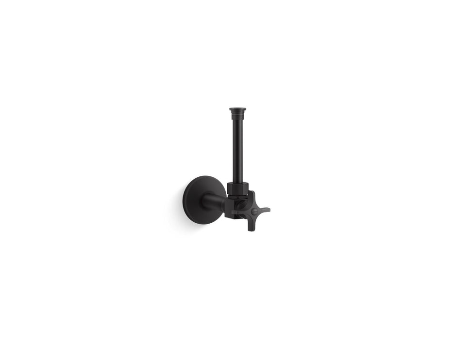 KOHLER K-7653 1/2" angle supply with stop, cross handle and rigid vertical tube, matte black