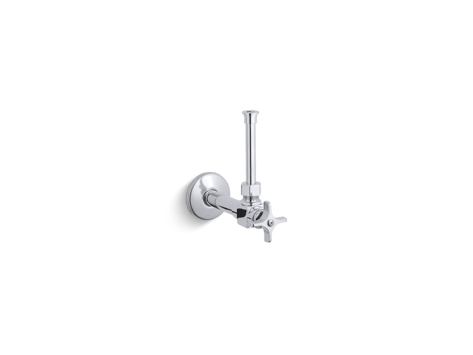 KOHLER K-7653 1/2" angle supply with stop, cross handle and rigid vertical tube, polished chrome