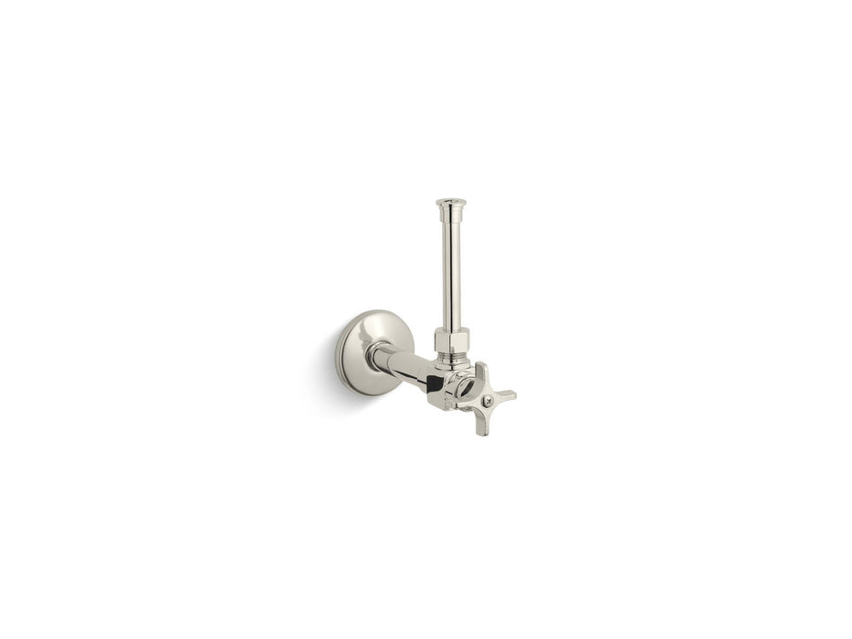 KOHLER K-7653 1/2" angle supply with stop, cross handle and rigid vertical tube, vibrant polished nickel