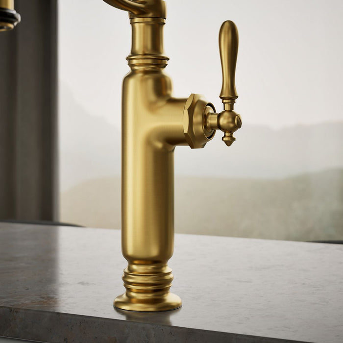 KOHLER K-77515 Tournant Semi-professional kitchen sink faucet with three-function sprayhead