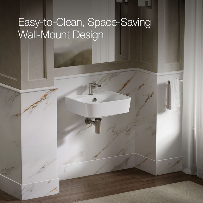 KOHLER K-77767-1 ModernLife 21-3/4" rectangular wall-mount bathroom sink, white - view 4