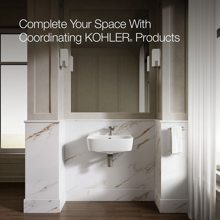 KOHLER K-77767-1 ModernLife 21-3/4" rectangular wall-mount bathroom sink, white - view 5