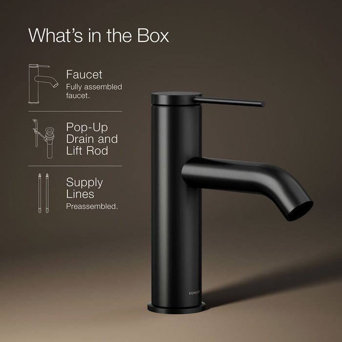 KOHLER K-77958-4A Components Single-handle bathroom sink faucet, 1.2 gpm, matte black - view 5