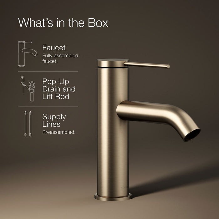 KOHLER K-77958-4A Components Single-handle bathroom sink faucet, 1.2 gpm, vibrant brushed bronze - view 5