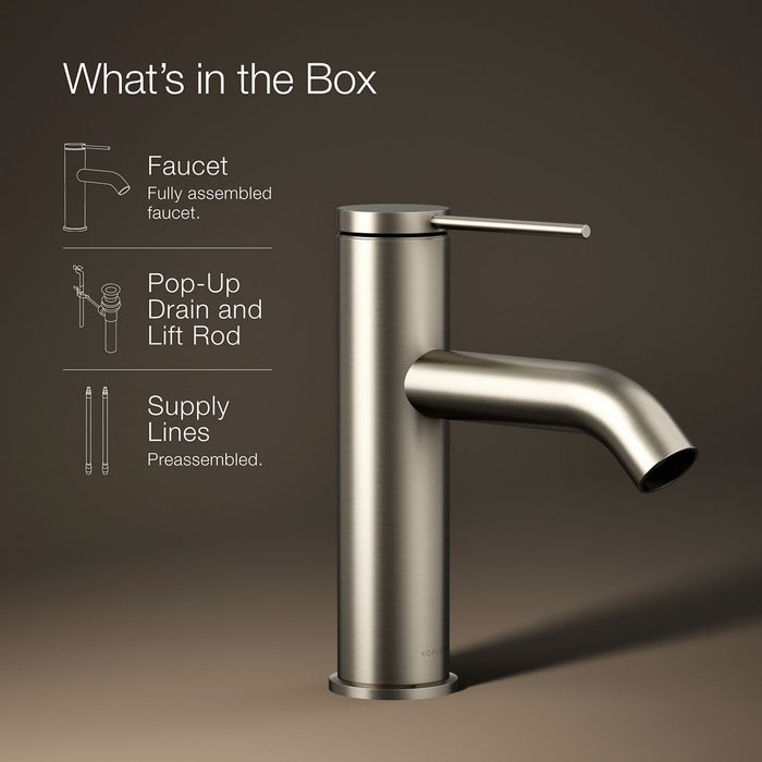 KOHLER K-77958-4A Components Single-handle bathroom sink faucet, 1.2 gpm, vibrant brushed nickel - view 5