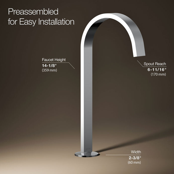 KOHLER K-77966 Components Bathroom sink faucet spout with Ribbon design, 1.2 gpm