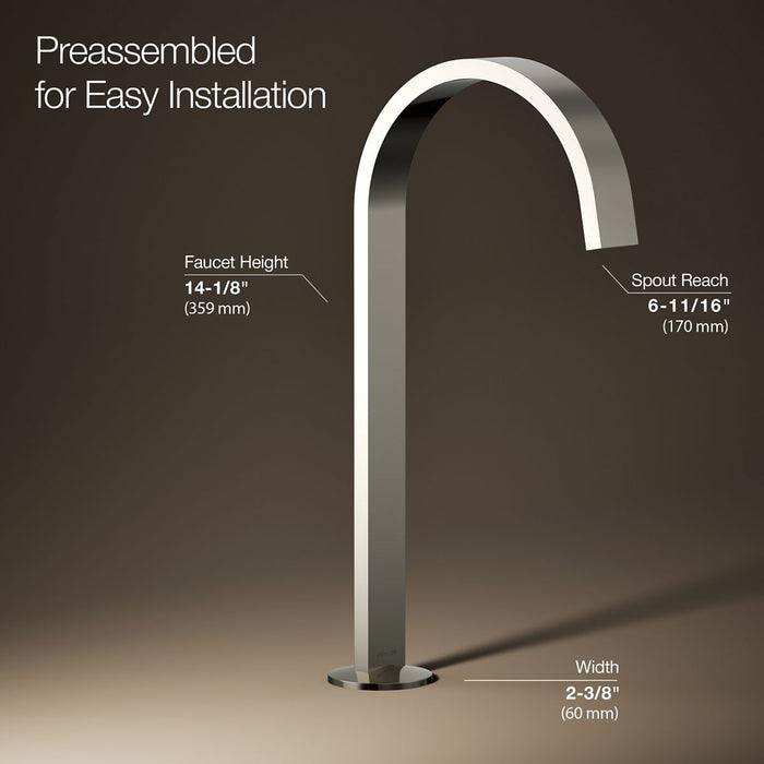 KOHLER K-77966 Components Bathroom sink faucet spout with Ribbon design, 1.2 gpm