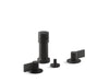 KOHLER K-77983-4 Components Widespread bidet faucet with Lever handles, matte black