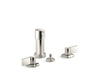 KOHLER K-77983-4 Components Widespread bidet faucet with Lever handles, vibrant polished nickel