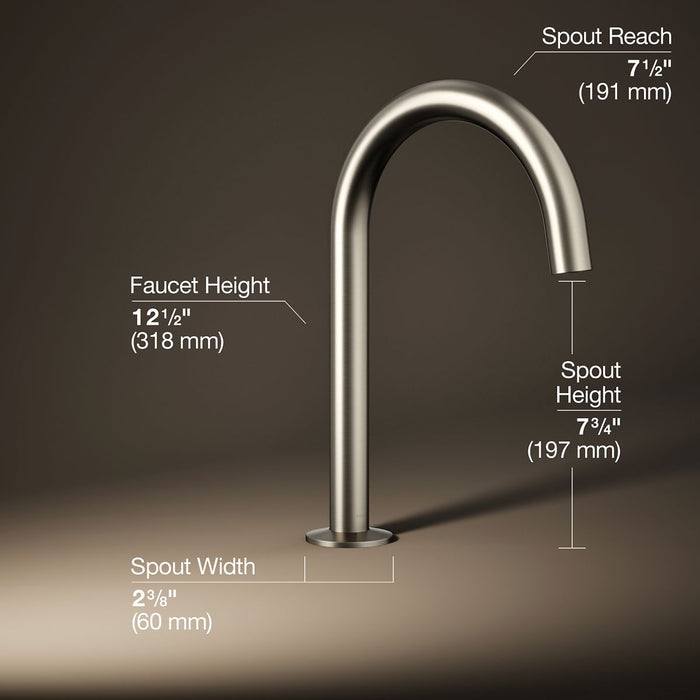 KOHLER K-77985 Components Deck-mount bath spout with Tube design