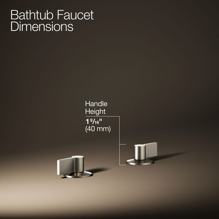 KOHLER K-77990-4 Components Deck-mount bath faucet handles with Lever design, vibrant brushed nickel - view 2