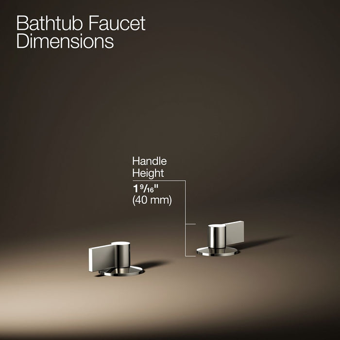 KOHLER K-77990-4 Components Deck-mount bath faucet handles with Lever design, vibrant polished nickel - view 2