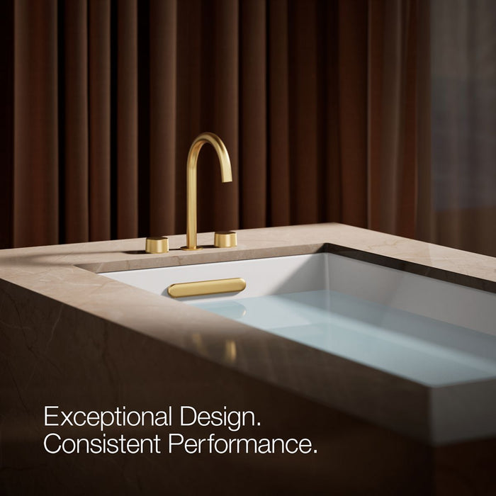 KOHLER K-77990-8 Components Deck-mount bath faucet handles with Oyl design, vibrant brushed moderne brass - view 4