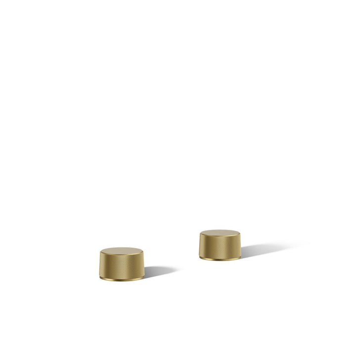 KOHLER K-77990-8 Components Deck-mount bath faucet handles with Oyl design, vibrant brushed moderne brass - view 5