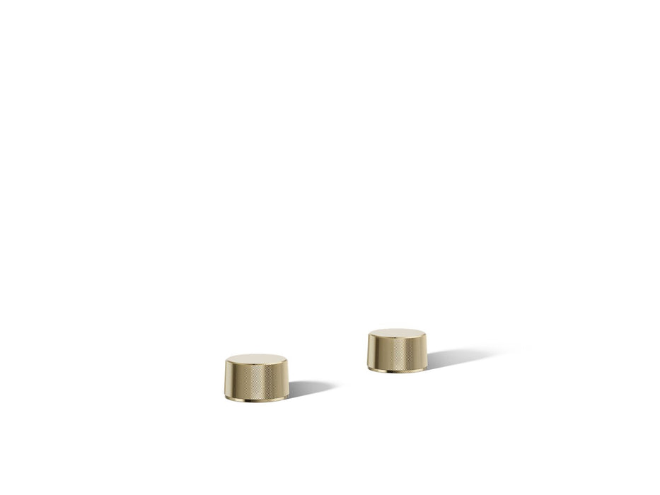 KOHLER K-77990-8 Components Deck-mount bath faucet handles with Oyl design, vibrant french gold