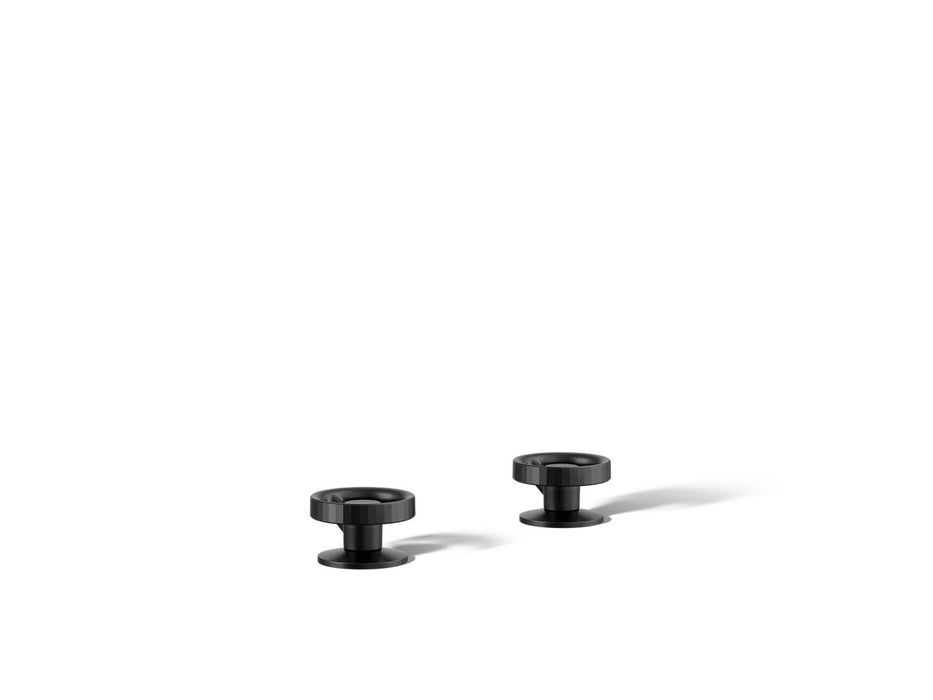KOHLER K-77990-9 Components Deck-mount bath faucet handles with Industrial design, matte black