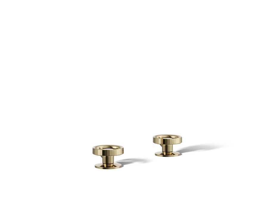 KOHLER K-77990-9 Components Deck-mount bath faucet handles with Industrial design, vibrant french gold