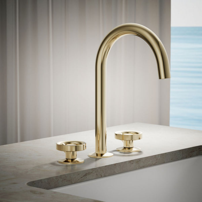 KOHLER K-77990-9 Components Deck-mount bath faucet handles with Industrial design, vibrant french gold - view 2