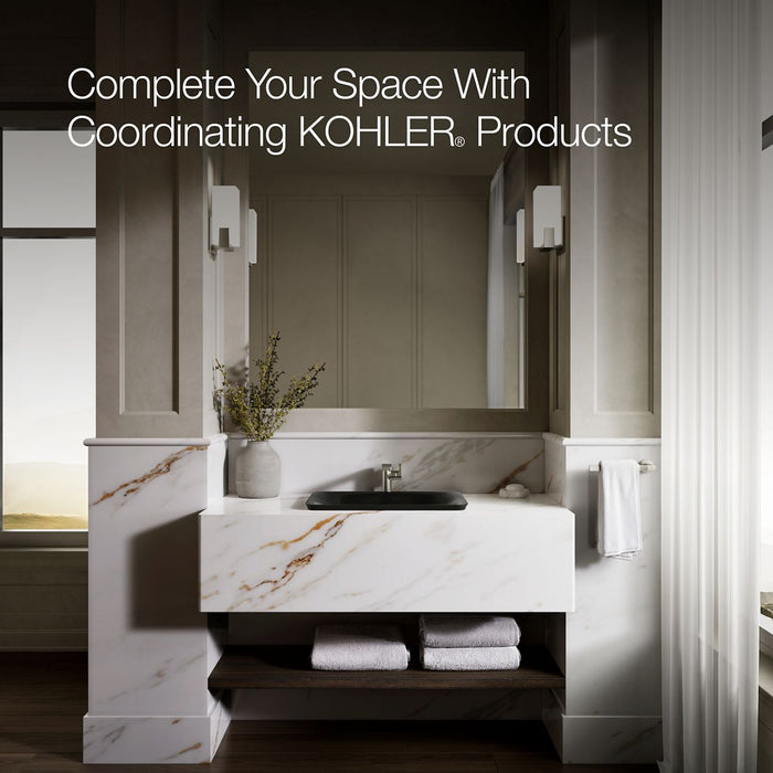 KOHLER K-7799 Carillon 21-1/4" rectangular drop-in bathroom sink, no overflow, black black - view 4