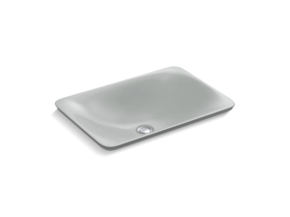 KOHLER K-7799 Carillon 21-1/4" rectangular drop-in bathroom sink, no overflow, ice grey