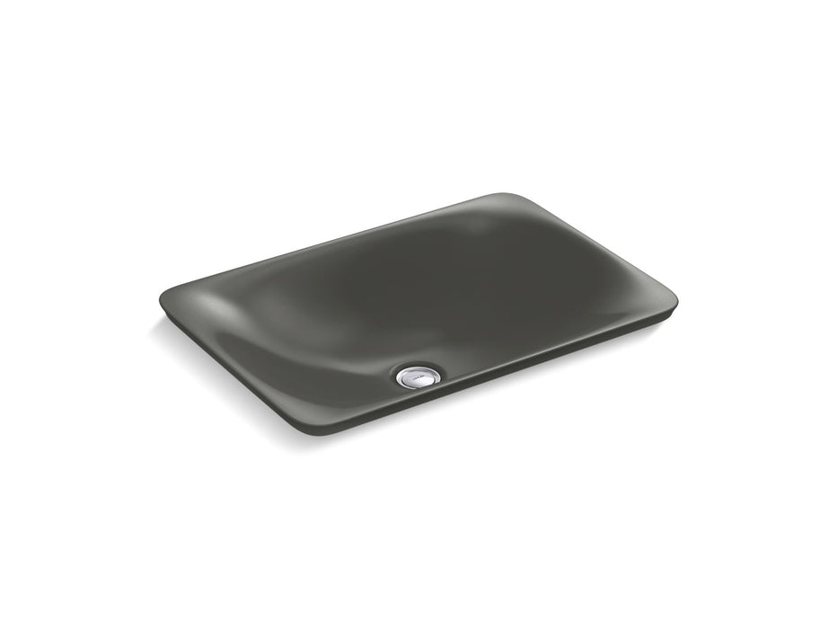 KOHLER K-7799 Carillon 21-1/4" rectangular drop-in bathroom sink, no overflow, thunder grey