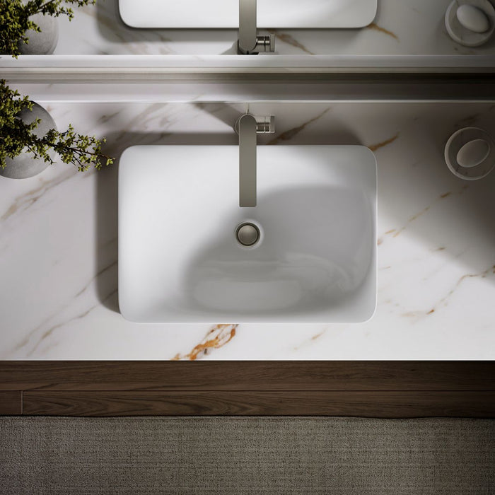 KOHLER K-7799 Carillon 21-1/4" rectangular drop-in bathroom sink, no overflow, white - view 5