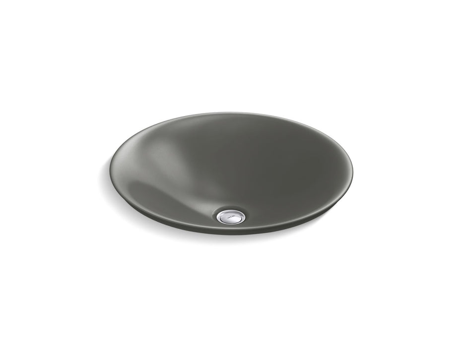 KOHLER K-7806 Carillon 17-3/4" round drop-in bathroom sink, no overflow, thunder grey