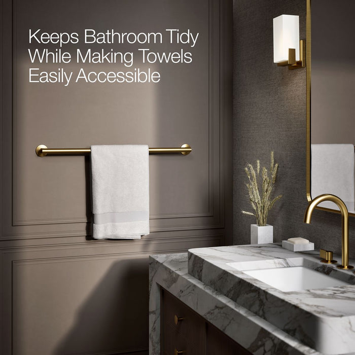 KOHLER K-78374 Components 30" towel bar, vibrant brushed moderne brass - view 4