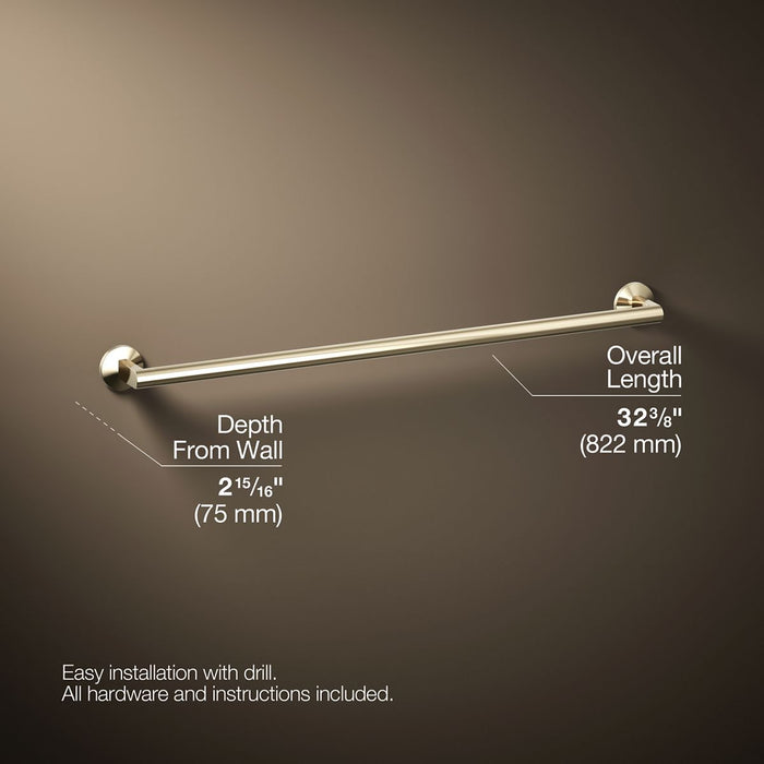 KOHLER K-78374 Components 30" towel bar, vibrant french gold - view 3