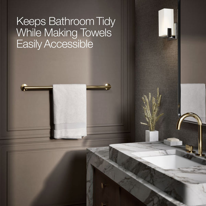 KOHLER K-78374 Components 30" towel bar, vibrant french gold - view 4