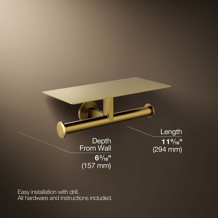 KOHLER K-78384 Components Covered double toilet paper holder