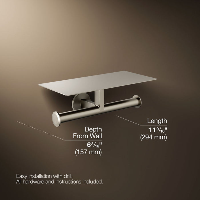 KOHLER K-78384 Components Covered double toilet paper holder